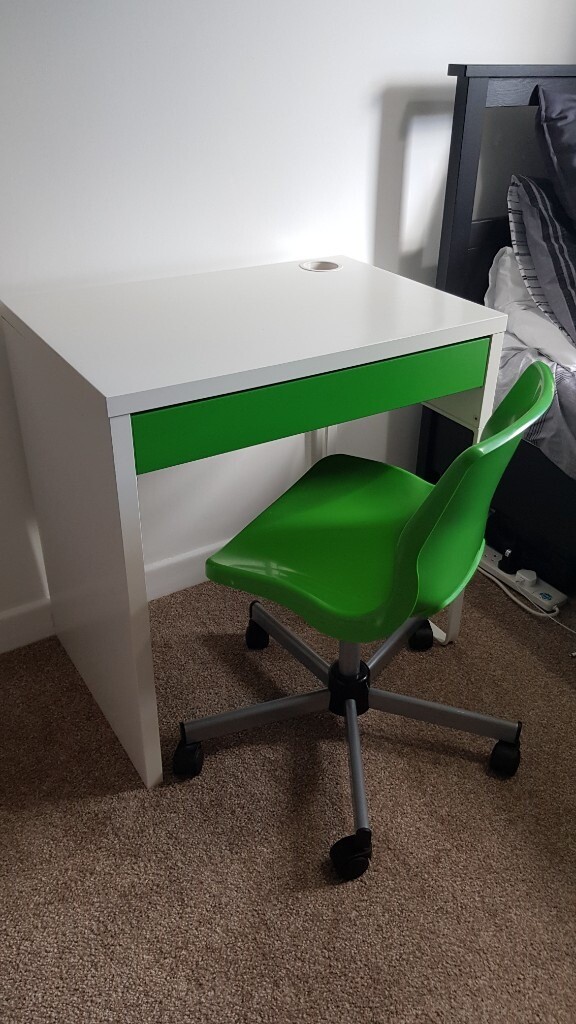 Micke ikea, green and white desk, 73x50 cm and chair in Pill, Bristol