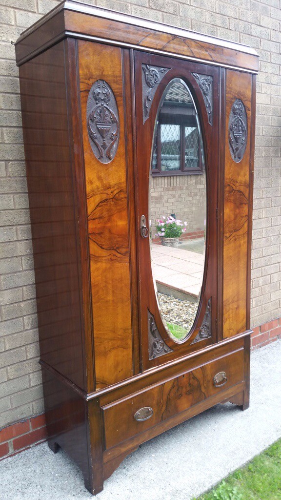Handmade Antique Vintage Wardrobe with Mirror in Brough, East