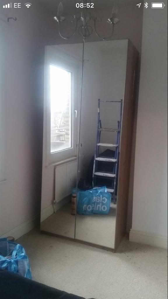 Ikea Pax Wardrobe With Slight Damage To Mirror In Croydon London