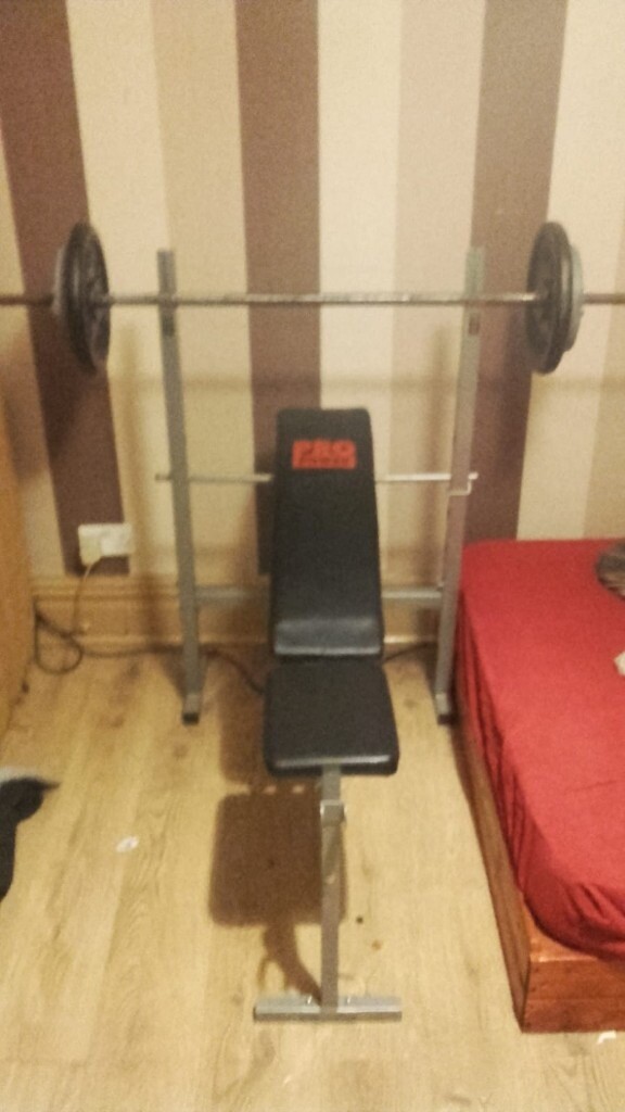 GYM FOR SALE 90 Kg WEIGHTS PLATES + 8 KG BAR in Armley, West