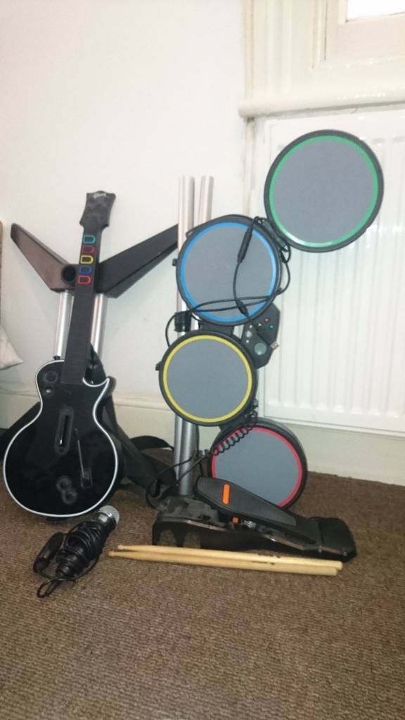 Rockband drum kit, Beatles game, & guitar for Xbox 360 in Crystal Palace, London Gumtree