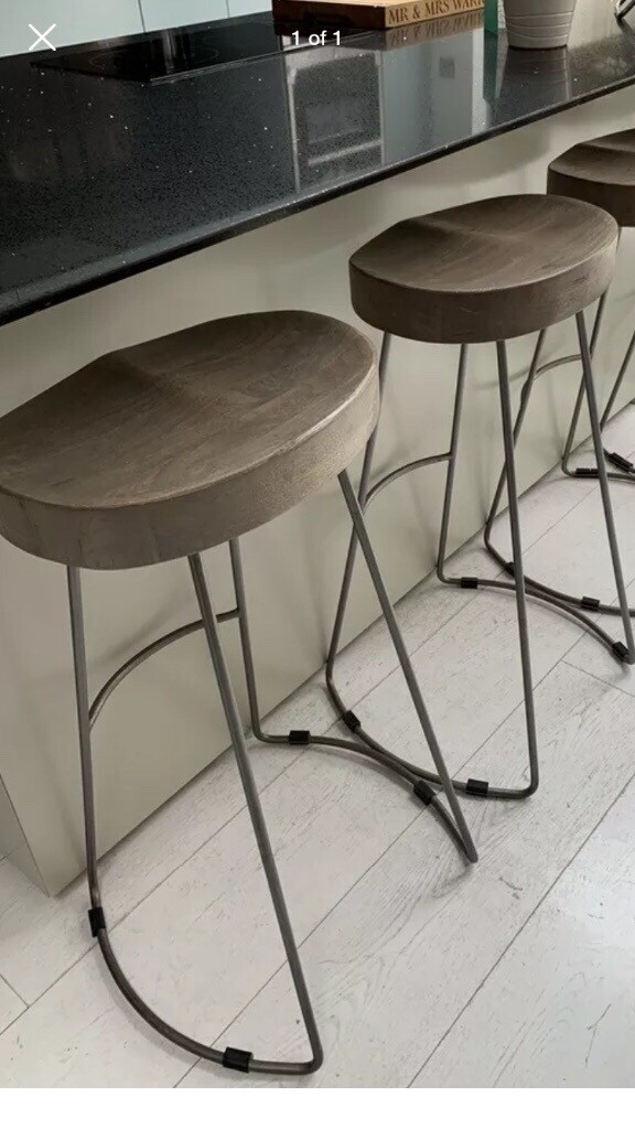 Pair of French Connection large Roger bar stools in St Albans