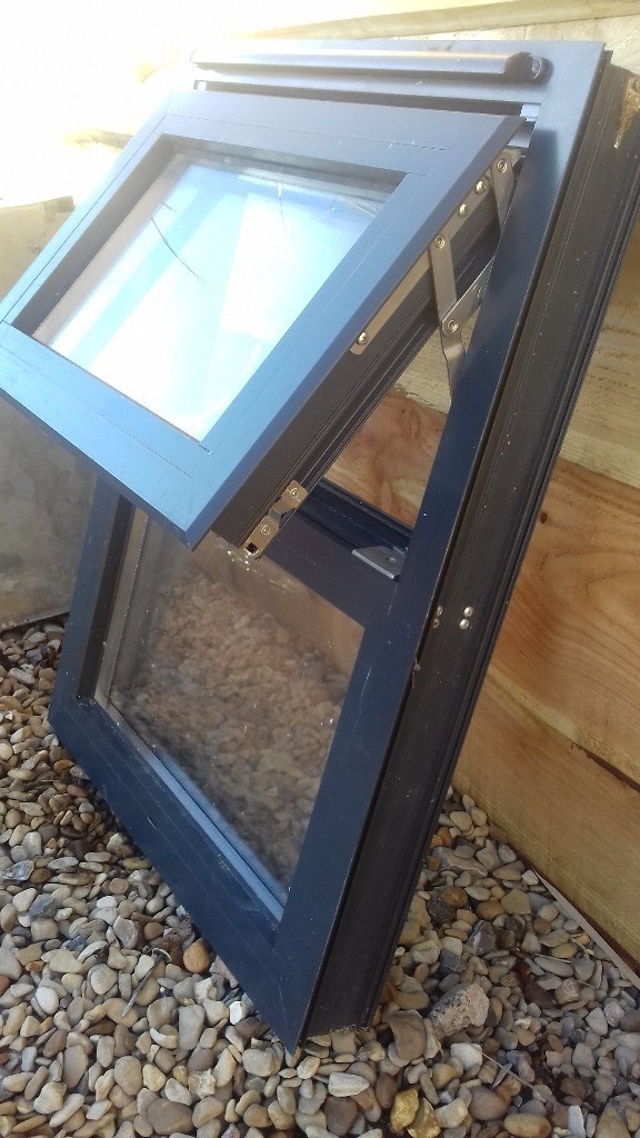 Small grey double glazed window sutable for a shed/ garage. in