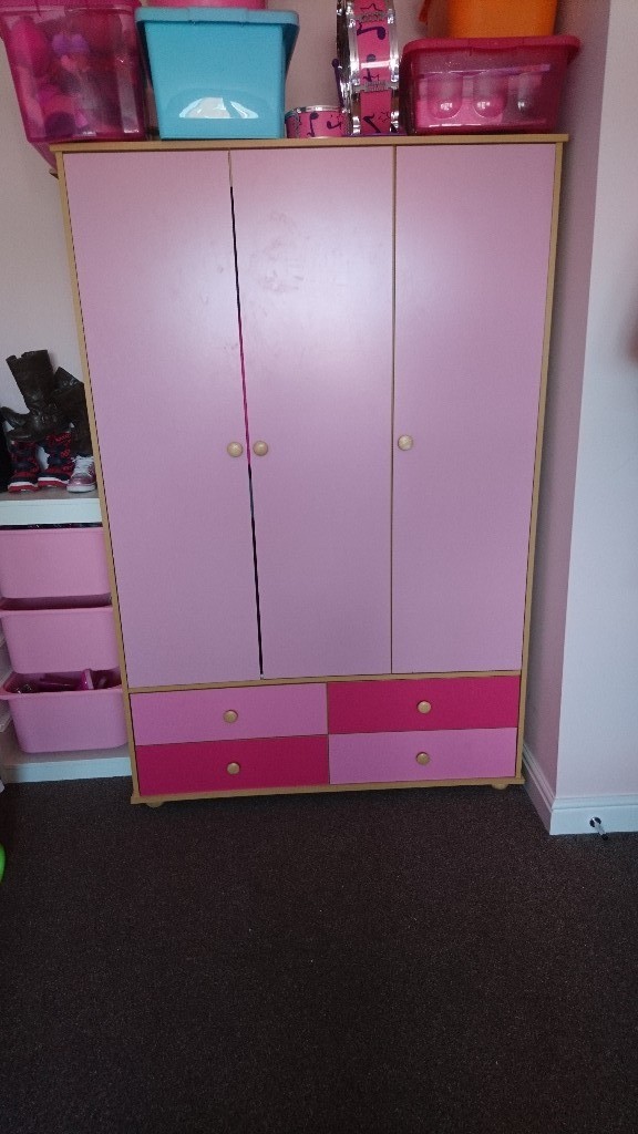 Girls Kids Pink Wardrobes For Sale Double Wardrobe And Storage M40