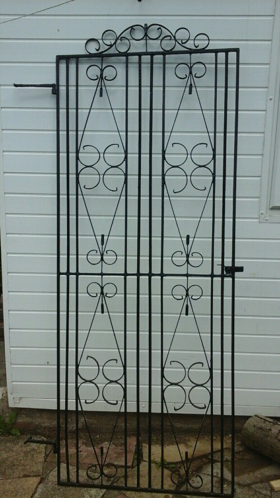 Classic Metal Scroll Tall Garden Side Gate Wrought Iron in Nunthorpe