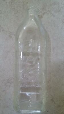 ANTIQUE 1920'S BABY BOTTLE with EMBOSSED RABBITS ON FRONT 8
