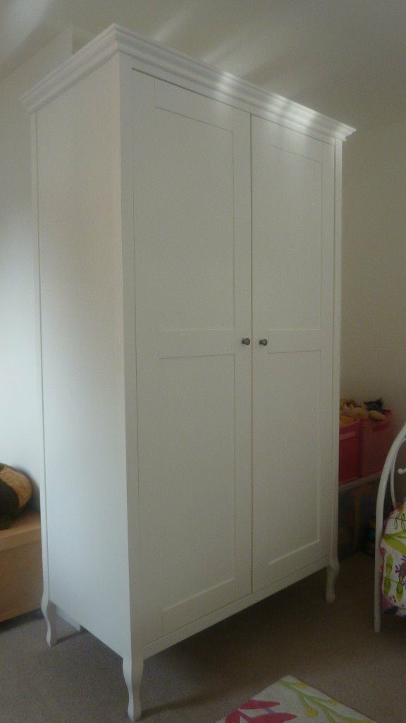 An Excellent Laura Ashley Rosalind Double Wardrobe In Cotton White