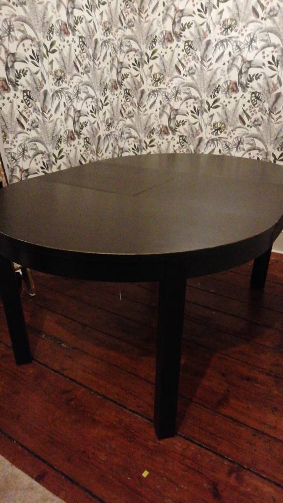 IKEA black dining table & four dining chairs reduced £35 | in Glasgow