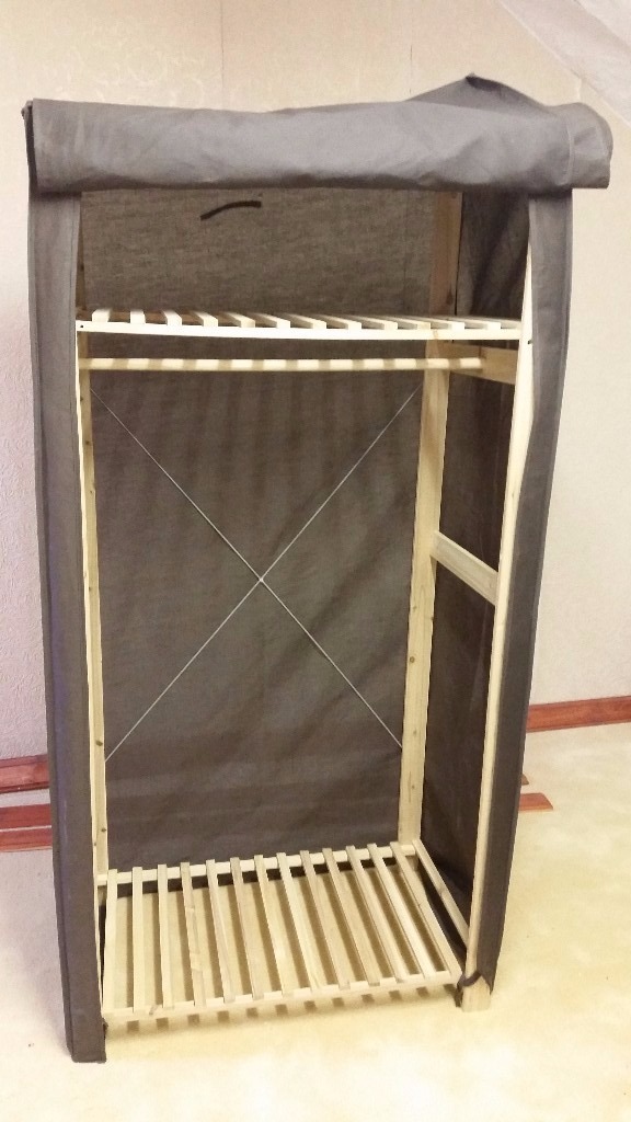Fabric Wardrobe Brown Single Wardrobe With Shelf Box