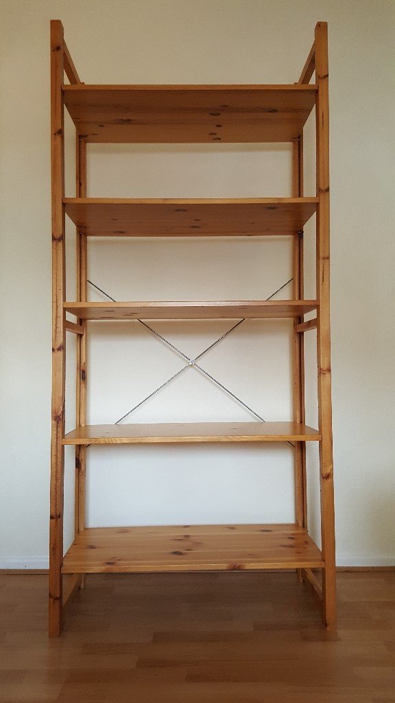 WOODEN SHELVING UNIT FREESTANDING WITH 5 ADJUSTABLE SHELVES VERY
