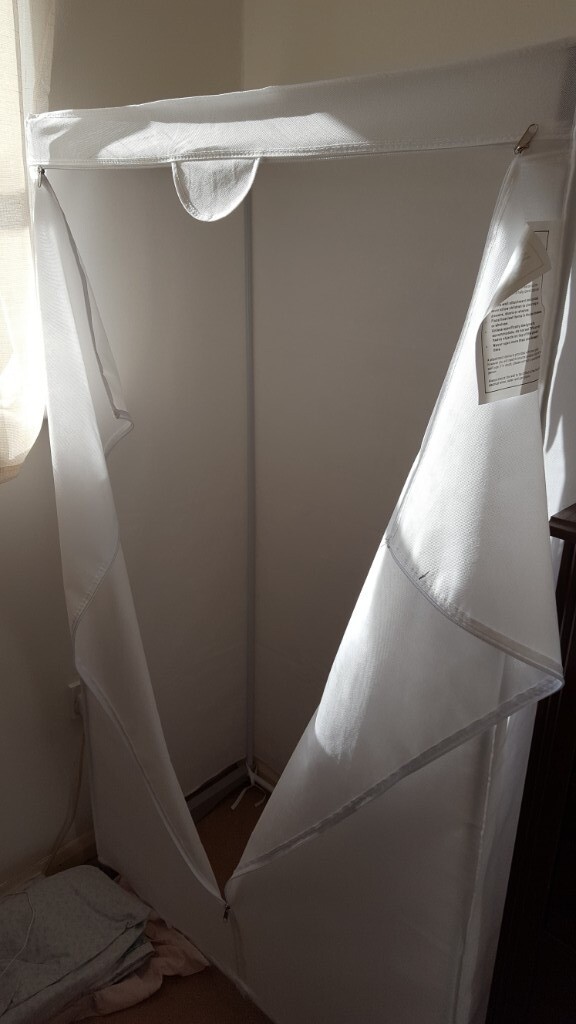 Canvas Wardrobe White With One Long Hanging Rail In Poole