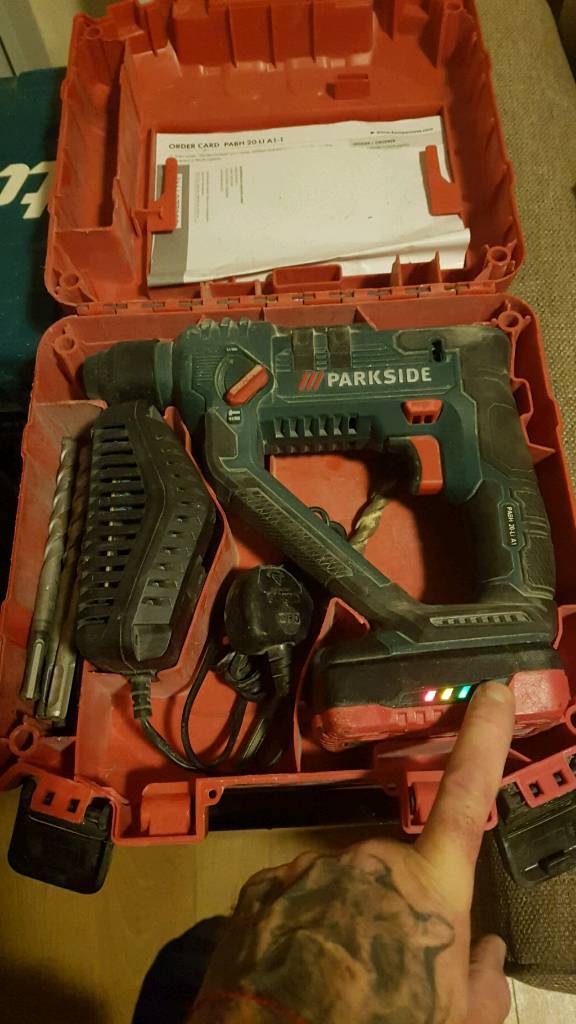 PARKSIDE CORDLESS HAMMER DRILL with 20V LIION BATTERY AND CHARGER in
