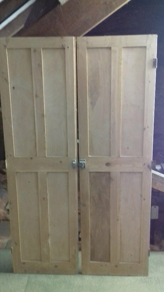 Genuine Old Victorian Pine Cupboard Doors Original