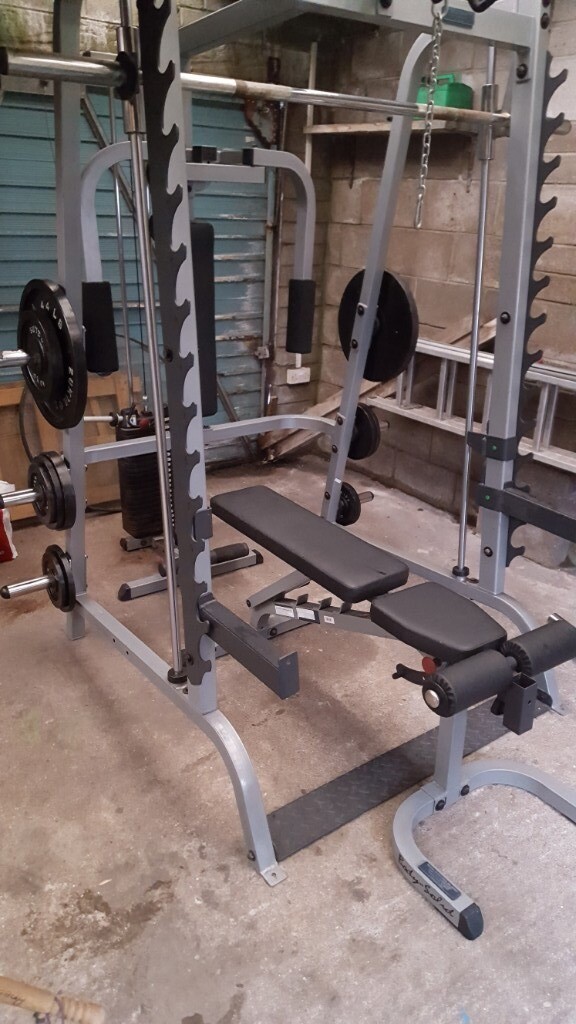 Smith machine Body Solid series 7 package plus Olympic weights and more