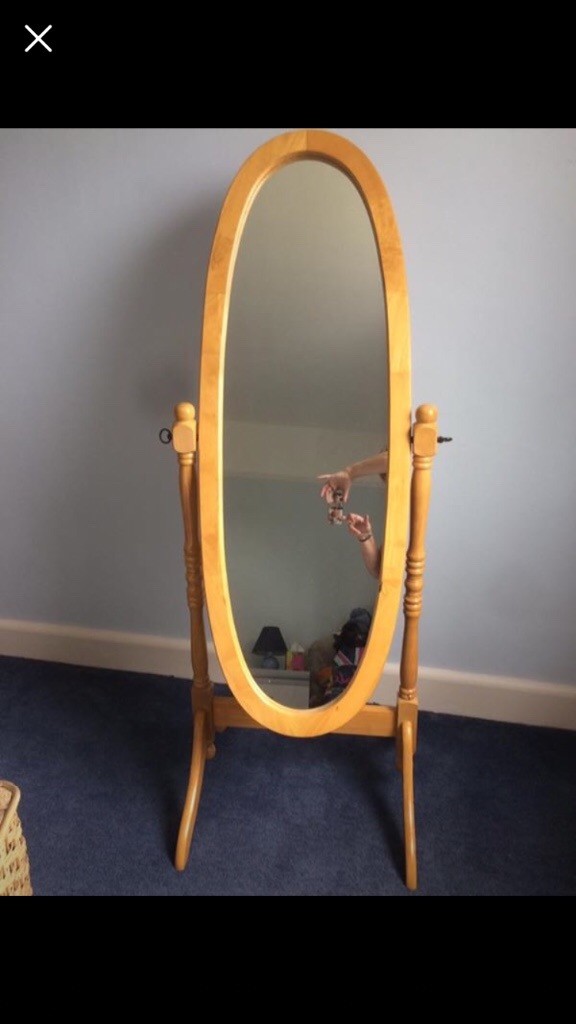 Pine Swivel Mirror, freestanding & full length VGC in Chorleywood