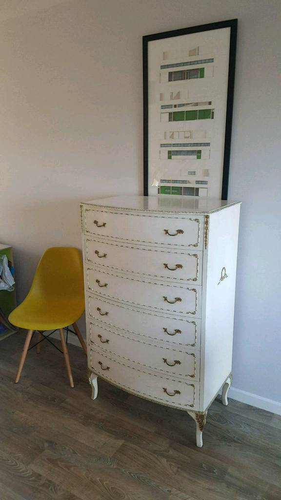 Vintage Painted Chest Of Drawers French Style In Leighton