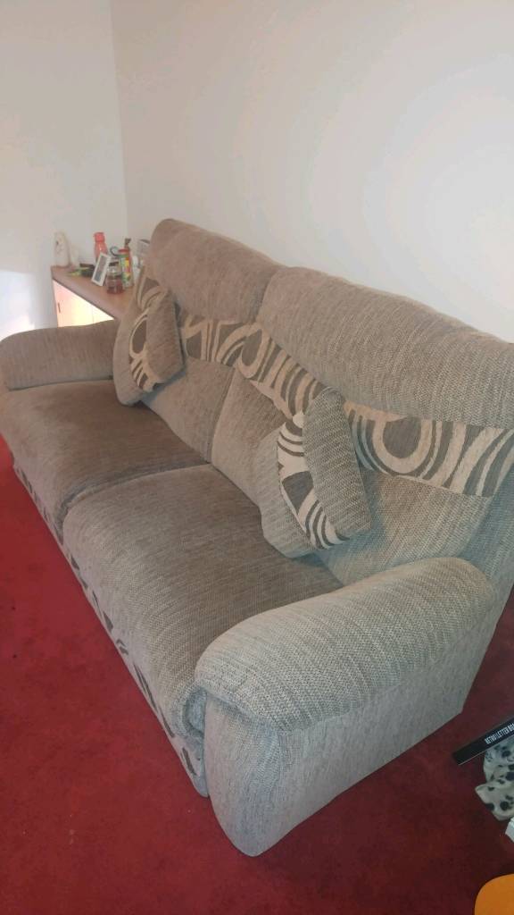 SCS Three Seater Sofa and Armchair with Cushions in Tingley, West