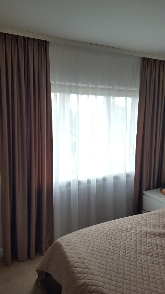 Quality Faux Silk Brown Pencil Pleat Curtains 60" x 90” & Day Curtains Set in Armagh County Armagh $ 86 JPG