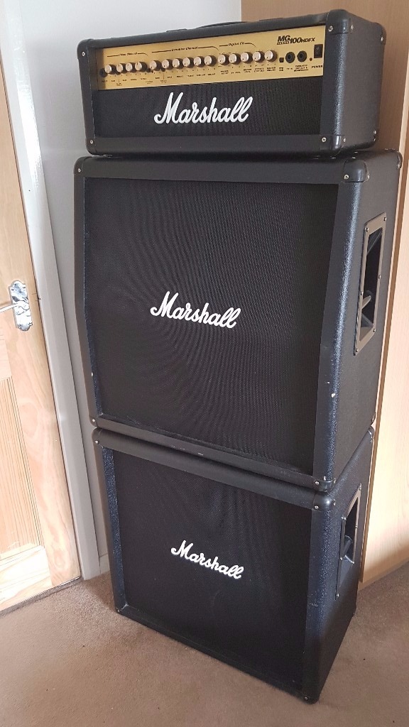 Marshall Full Stack Guitar Amp , MG100HDFX Head, MG412B & MG412A