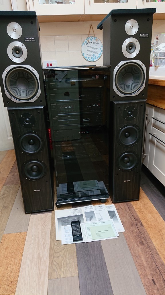 TECHNICS HIFI STEREO STACK Amp Graphic Tape TurntableTuner CD