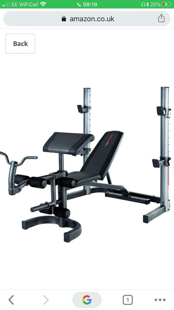Weider Pro 490 DC Weight Bench and Squat Rack in High