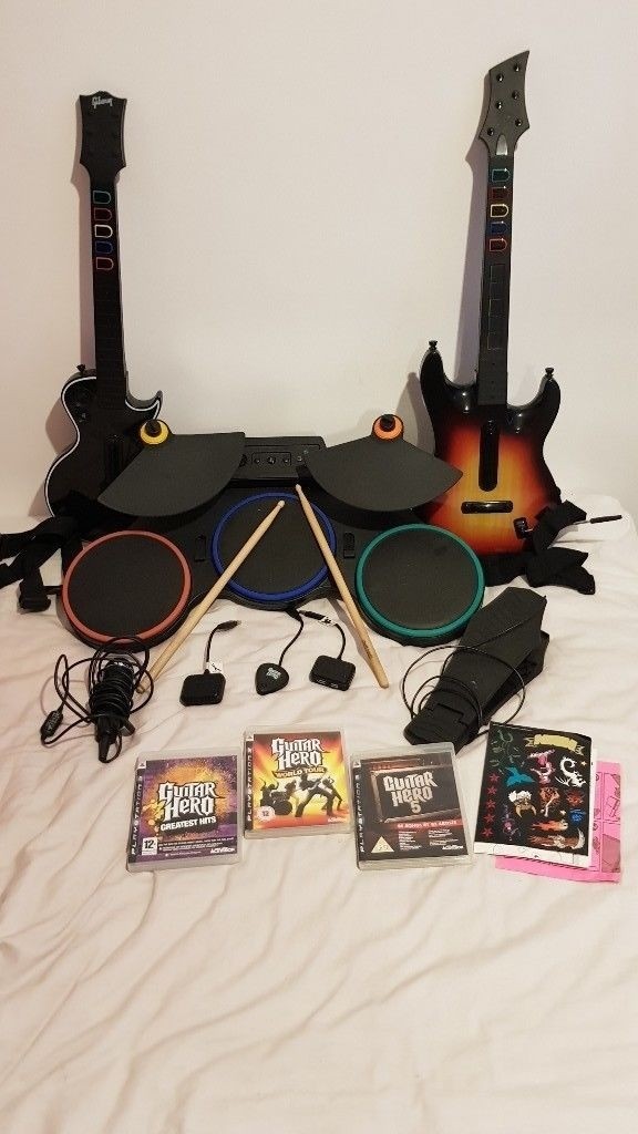 For Sale PS3 Guitar Hero Set with Games Fantastic Condition 2x Guitars