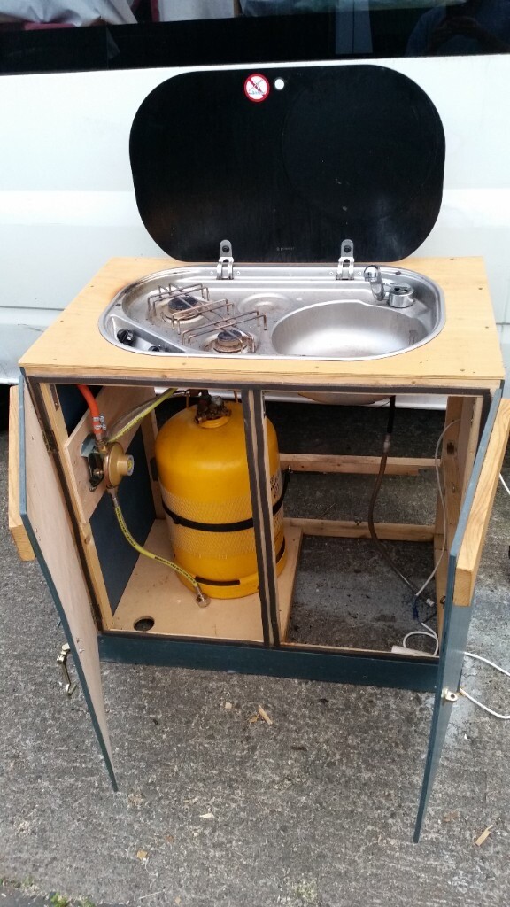 Cooker / Sink combo unit with refillable gas system for van / caravan / campervan / motorhome