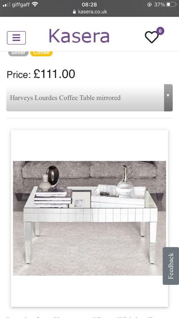 Harvey S Mirrored Coffee Table In Littleover Derbyshire Gumtree