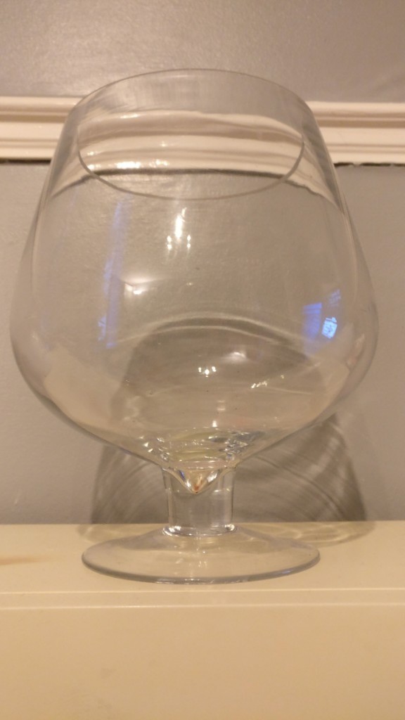 10 Large Brandy Glass Style Vases Used As Wedding Centrepieces In