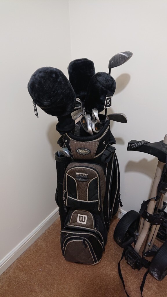 Golden bear golf club set with bag and trolley in Bathgate, West