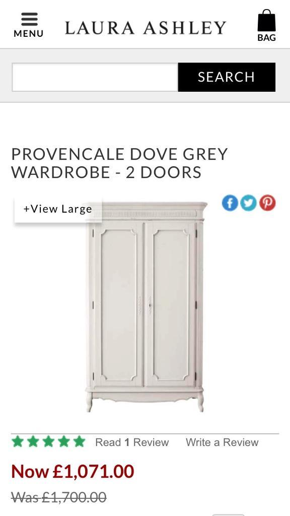 Laura Ashley Provencale Dove Grey Double Wardrobe Bedroom