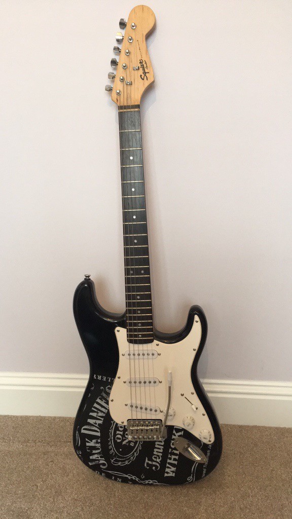 Fender Squire Bullet Strat Guitar with Jack Daniels logo in Blairgowrie, Perth and Kinross