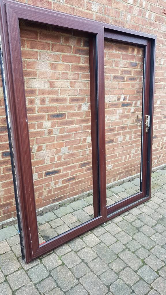 Mahogany upvc double glazed patio doors w1795 x h2010 in Norwich