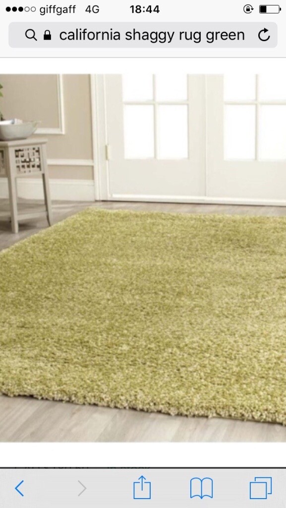 Large Brand new green shaggy rug.200 x 290cm in Sheffield, South