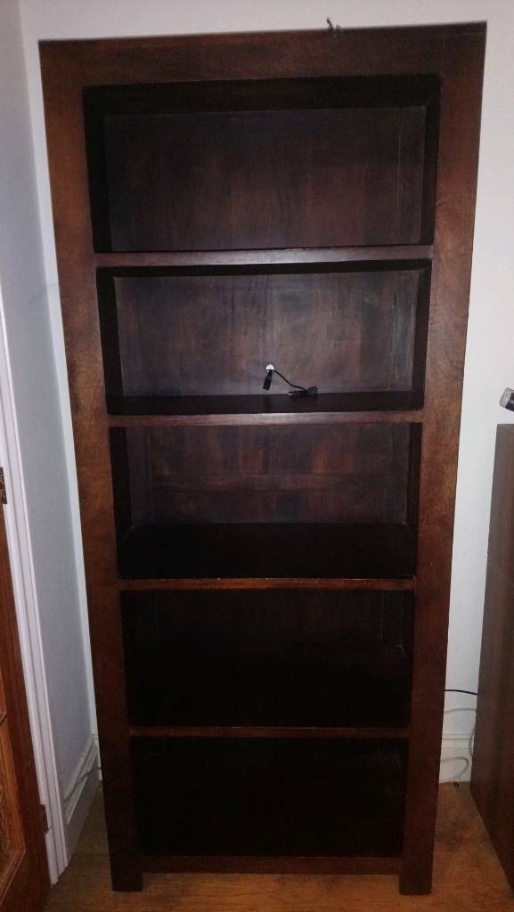 Solid dark wood bookcase in Melksham, Wiltshire Gumtree