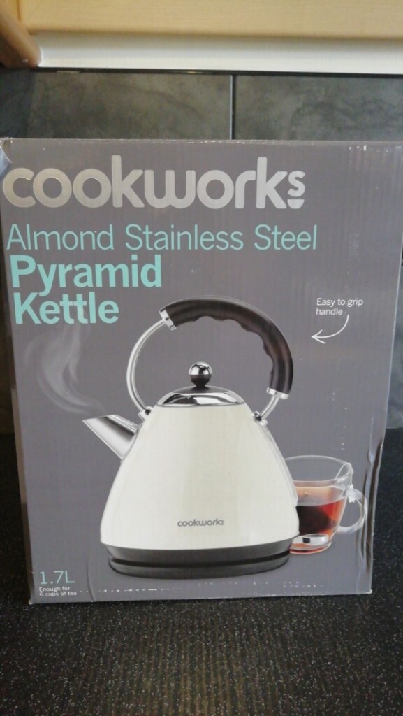 Cookworks Almond Stainless Steel Pyramid Kettle in South Ockendon