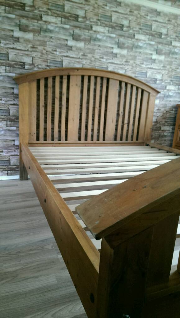 Barker and stonehouse antique pine king size sleigh bed in Chester Le