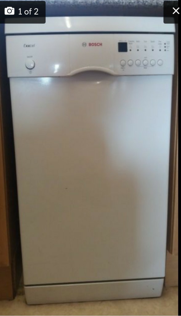 BOSCH EXXCEL freestanding white slimline dishwasher 45 cm quick wash 30