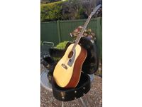 Accoustic Guitar and Hard Shell Case