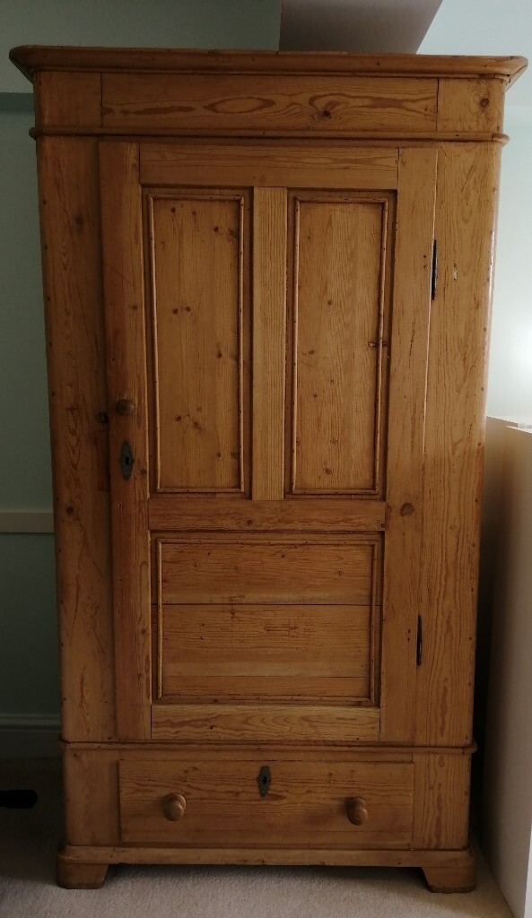 Original Antique Pine Small Single Child S Wardrobe In Norwich
