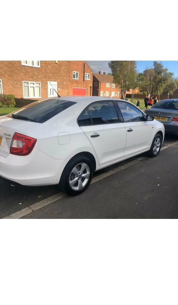 White skoda rapid