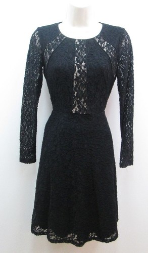 Antonio Melani Black & Beige Floral Lace Overlay Size 8 Dress | eBay
