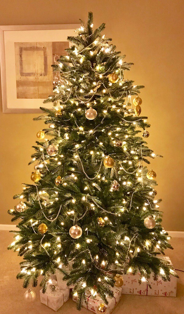 NORDMANN FIR ARTIFICIAL CHRISTMAS TREE (BALSAM HILL) PRELIT WHITE LEDS