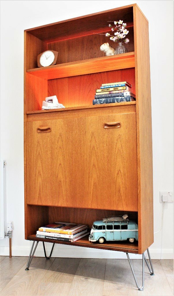 Vintage G Plan Bookcase Shelves storage Hairpin Legs Mid Century Scandi