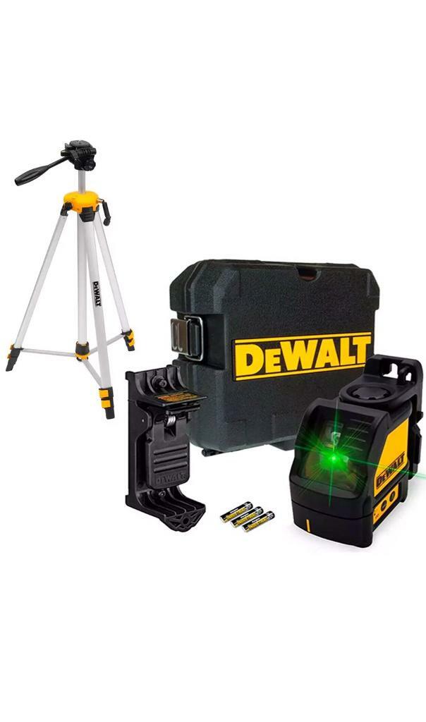 Dewalt DW088CG Green Beam Self Levelling Cross Line Laser + DE0881T Laser Tripod in Hove, East