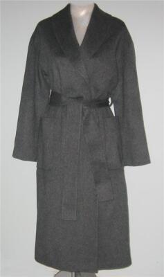 Pre-owned Theory Wool Cashmere Divide 2 Belted Wrap Coat Women M Gray Msrp$895