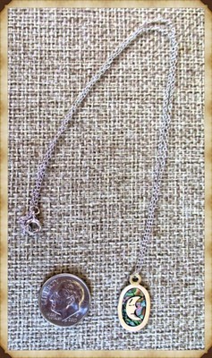 Tiny STERLING SILVER  ''Half Moon'' Pendant on a non-tarnish chain.  P165-SS