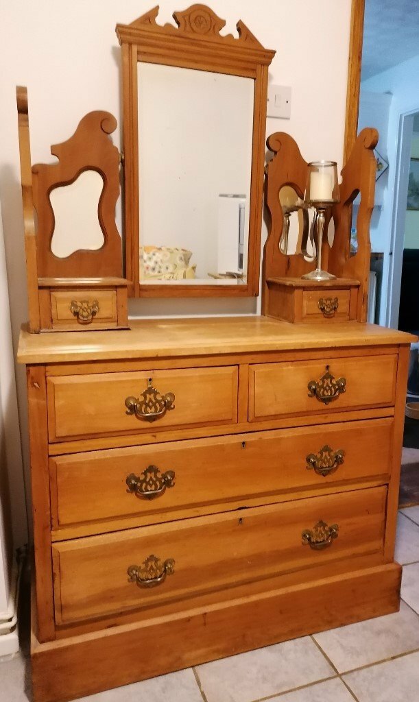Antique Chest Of Drawers, Vanity Chest of Drawers English Edwardian