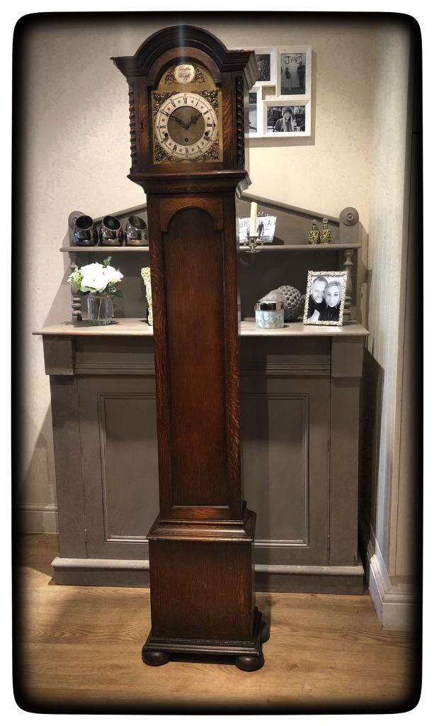 Small Vintage Longcase Grandmother Clock for Spares or Repair in