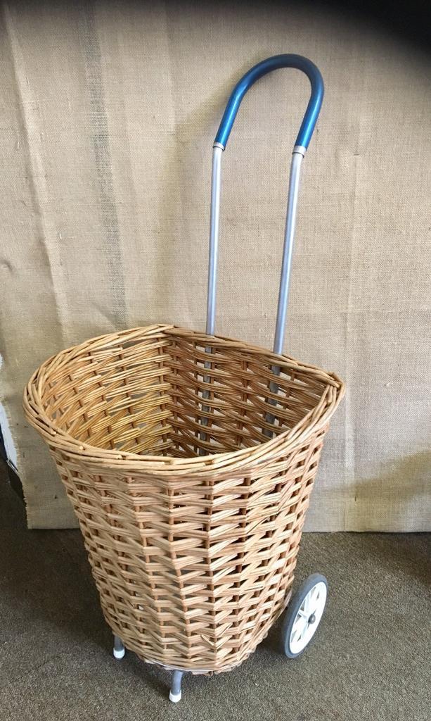 Vintage wicker basket shopping trolley excellent order in Bournemouth
